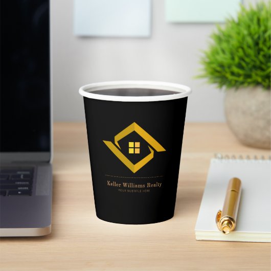 Modern Real Estate Black and gold custom logo  紙コップ (インサイチュ)