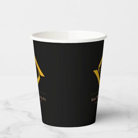 Modern Real Estate Black and gold custom logo  紙コップ (左)