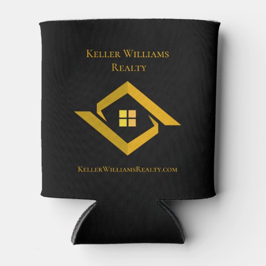 Modern Real Estate Black and gold custom logo  缶クーラー (正面)