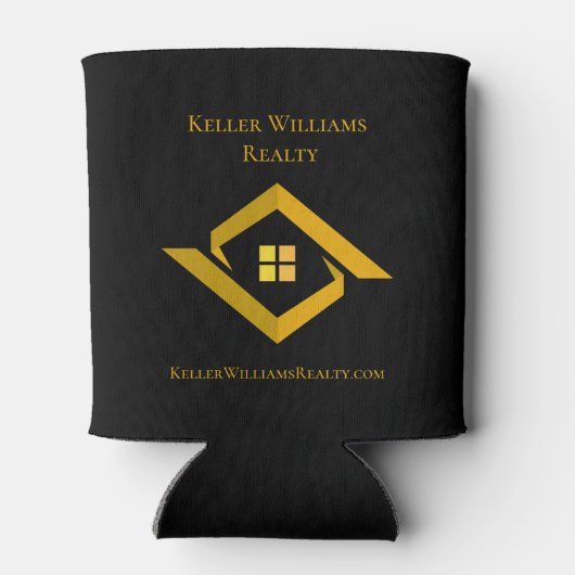 Modern Real Estate Black and gold custom logo  缶クーラー (裏面)