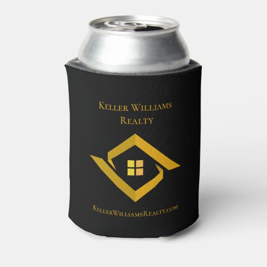 Modern Real Estate Black and gold custom logo  缶クーラー (缶裏面)