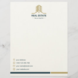 Modern Real Estate Letterhead Template レターヘッド