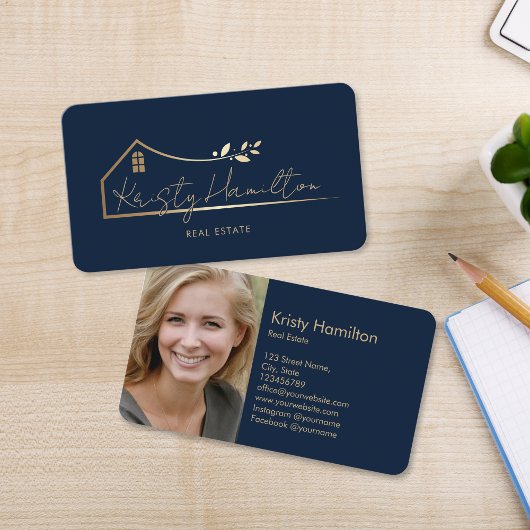 modern real estate professional realtor add photo 名刺