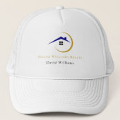 Modern Real Estate white and gold custom logo  キャップ (正面)