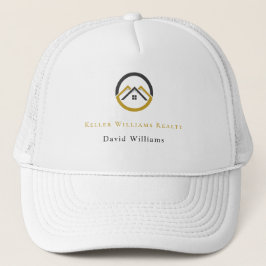 Modern Real Estate white and gold custom logo  キャップ