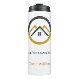 Modern Real Estate white and gold custom logo  タンブラー