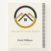 Modern Real Estate white and gold custom logo  ノートブック (裏面)
