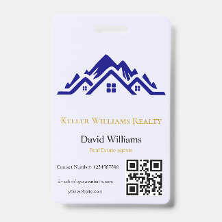 Modern Real Estate white and gold custom logo  バッジ