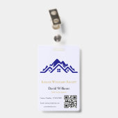 Modern Real Estate white and gold custom logo  バッジ (裏面 （クリップ付）)