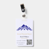 Modern Real Estate white and gold custom logo  バッジ (正面 （クリップ付）)