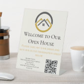 Modern Real Estate white and gold custom logo  台座サイン (インサイチュ)