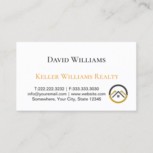 Modern Real Estate white and gold custom logo  名刺 (裏面)