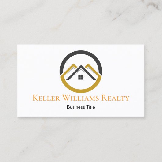 Modern Real Estate white and gold custom logo  名刺 (正面)