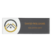 Modern Real Estate white and gold custom logo  名札 (正面)