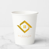 Modern Real Estate White and gold custom logo  紙コップ (裏面)