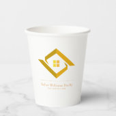 Modern Real Estate White and gold custom logo  紙コップ (正面)