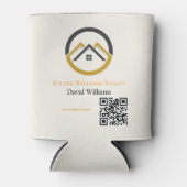 Modern Real Estate white and gold custom logo  缶クーラー (正面)