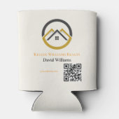 Modern Real Estate white and gold custom logo  缶クーラー (裏面)