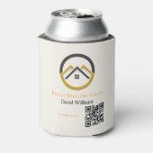 Modern Real Estate white and gold custom logo  缶クーラー (缶裏面)