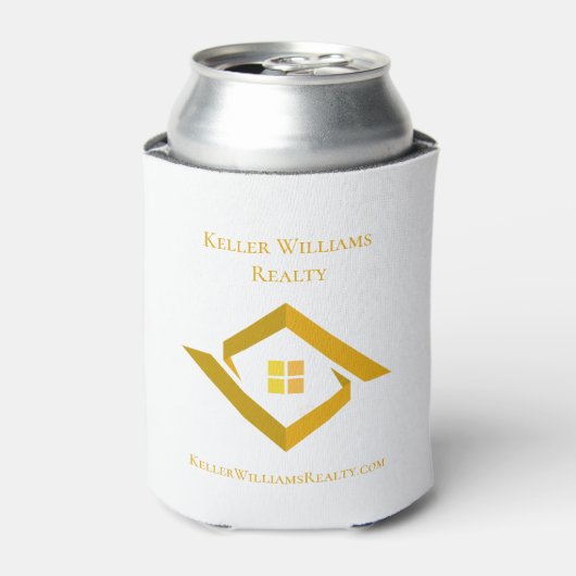 Modern Real Estate White and gold custom logo  缶クーラー (缶正面)