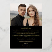 Modern Real Golden 2 Photos Trendy Geometric Arch  箔招待状 (裏面)