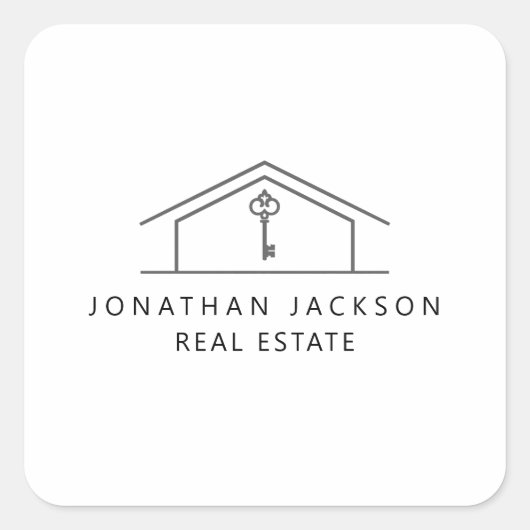Modern Realtor Home Logo  スクエアシール (正面)