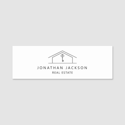 Modern Realtor Home Logo  名札 (正面)