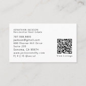 Modern Realtor Home Logo Gray Faux Linen 名刺 (裏面)