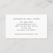 Modern Realtor Home Logo Gray Faux Linen 名刺 (裏面)