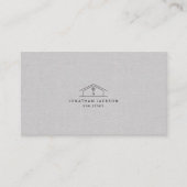 Modern Realtor Home Logo Photo Gray Faux Linen 名刺 (正面)