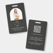 Modern Realtor Name Badge with Photo Arch Elegant バッジ (正面＆裏面)