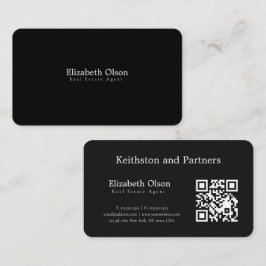 Modern Realtor Promotional simple qr code style 名刺