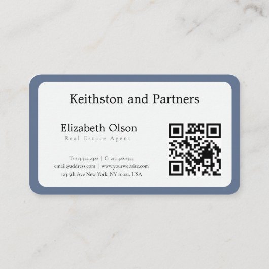 Modern Realtor Promotional simple qr code style 名刺 (裏面)