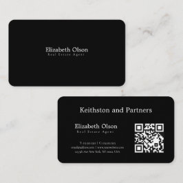 Modern Realtor Promotional simple qr code style 名刺