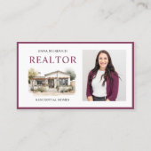 Modern Realtor Real Estate Agent Photo 名刺 (正面)
