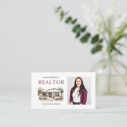 Modern Realtor Real Estate Agent Photo 名刺 (スタンド正面)