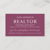 Modern Realtor Real Estate Agent Photo 名刺 (裏面)