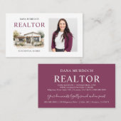 Modern Realtor Real Estate Agent Photo 名刺 (正面/裏面)