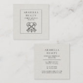 Modern Realty Company Faux Linen スクエア名刺 (正面/裏面)