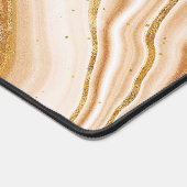 Modern Rectangular Logo Faux Golden Agate デスクマット (コーナー)