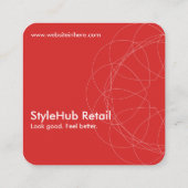 Modern Red Abstract Square Rounded Bold Geometry スクエア名刺 (裏面)