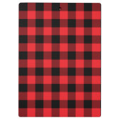 Modern Red and Black Buffalo Check クリップボード (裏面)