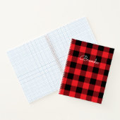 Modern Red and Black Buffalo Check ノートブック (内部)