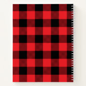 Modern Red and Black Buffalo Check ノートブック (裏面)