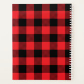 Modern Red and Black Buffalo Check プランナー手帳 (裏面)