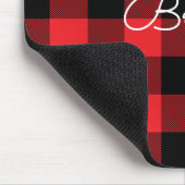 Modern Red and Black Buffalo Check マウスパッド (コーナー)