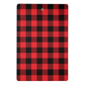 Modern Red and Black Buffalo Check ミニクリップボード (裏面)