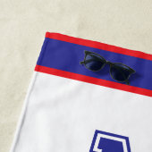 modern red and blue monogram Beach Towel ビーチタオル (インサイチュ)