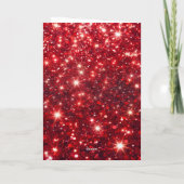 Modern Red and Gold Glitter Photo & Name Birthday カード (裏面)