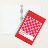 Modern Red and Pink Checkerboard Notebook ノートブック (内側)